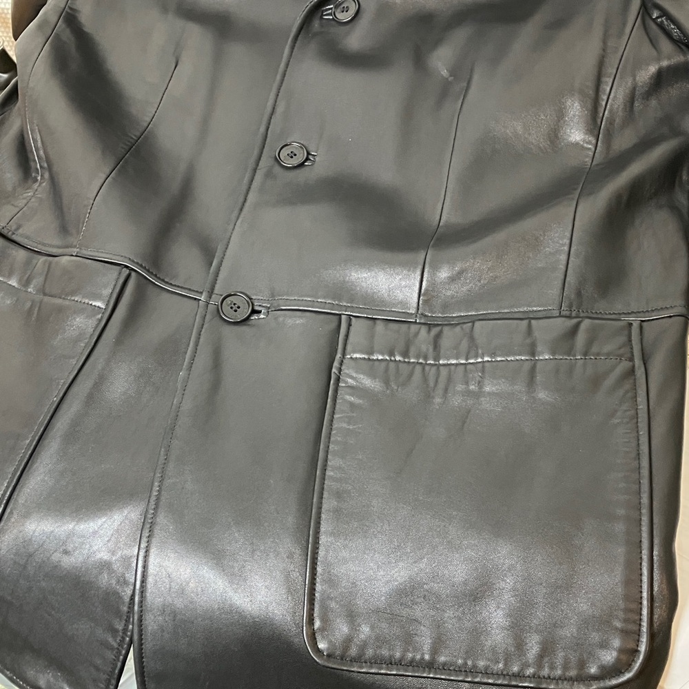 RAINFOREST Black Leather Coat - Picture 6 of 12